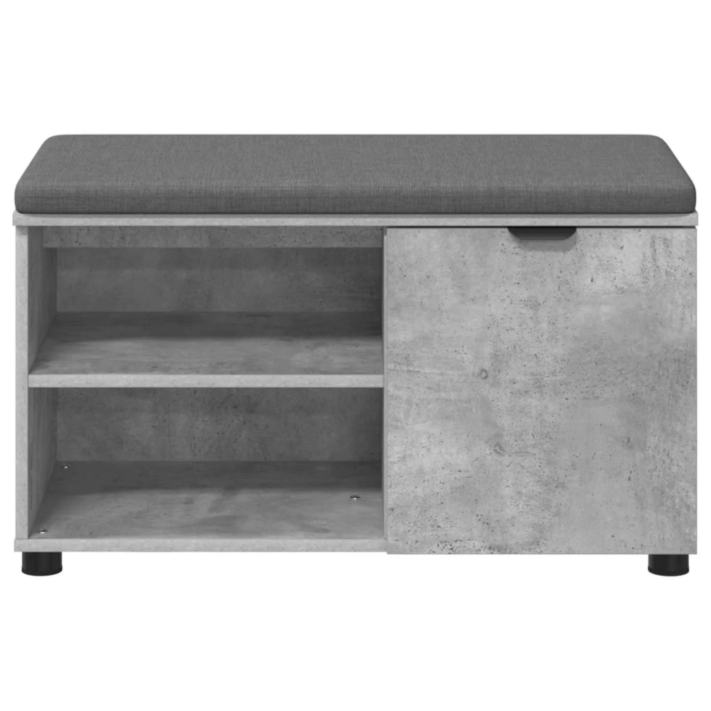 Panca per ingresso con cuscino Grigio Cemento 80 x 38 x 46 cm