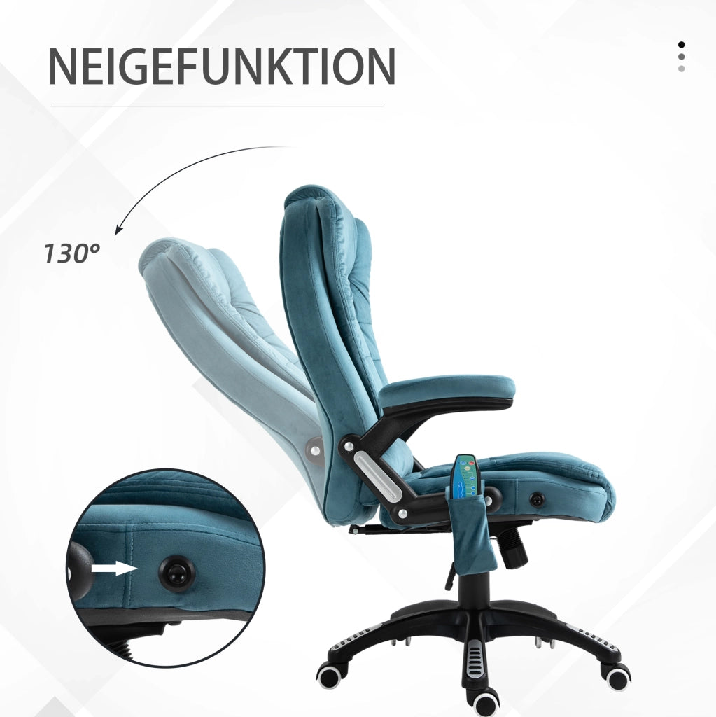 Sedia da ufficio con massaggio e riscaldamento, blu