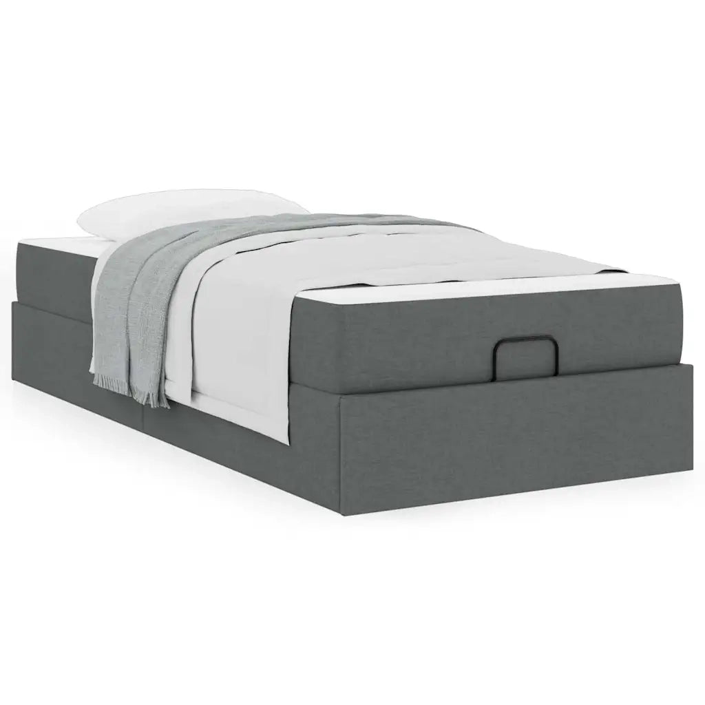 vidaXL Struttura del letto Grigio scuro 100 x 200 cm Tessuto