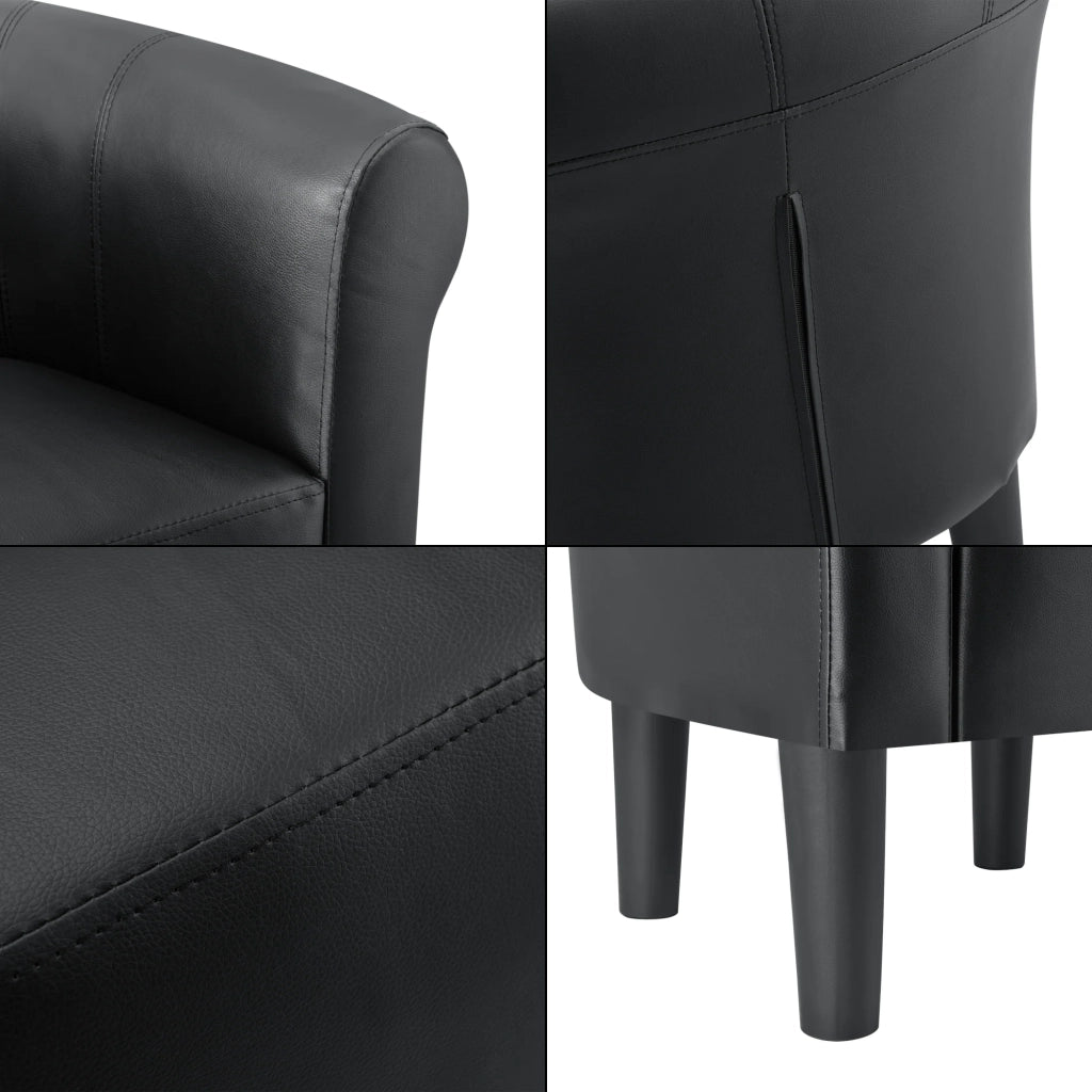 Poltrona lounge con seduta in plastica sintetica 70 cm nero 03_0001933