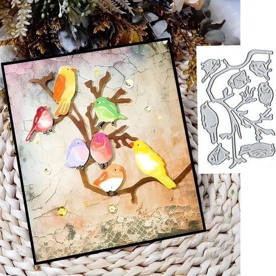 Albero di Natale in Metallo per Snidere Carte Fai da Te, Stencil per Decorare Album Scrapbooking, Decorazione in Rilievo per Carte da Invito, Fai da Te per Decorare Carte