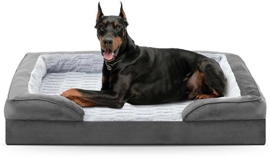 Letto per Cani Ortopedico per Cani Grandi, Cuscino per Cani in Memory Foam XXL, Letti per Cani Lavabili, Sfondi Antiscivolo per Cani Rimovibili, 122 x 89 x 17 cm
