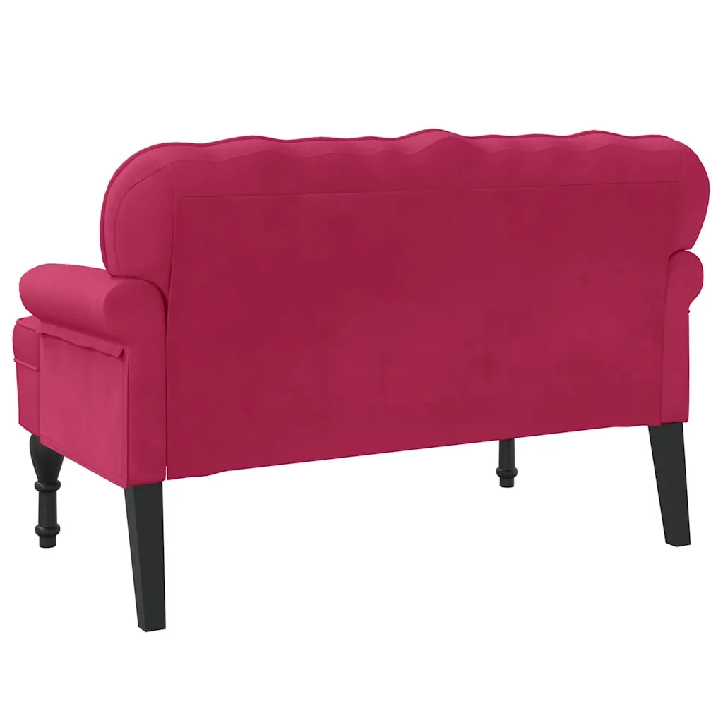 Panca con Schienale Rosso Vino 119,5x64,5x75 cm in Velluto CFW6389382