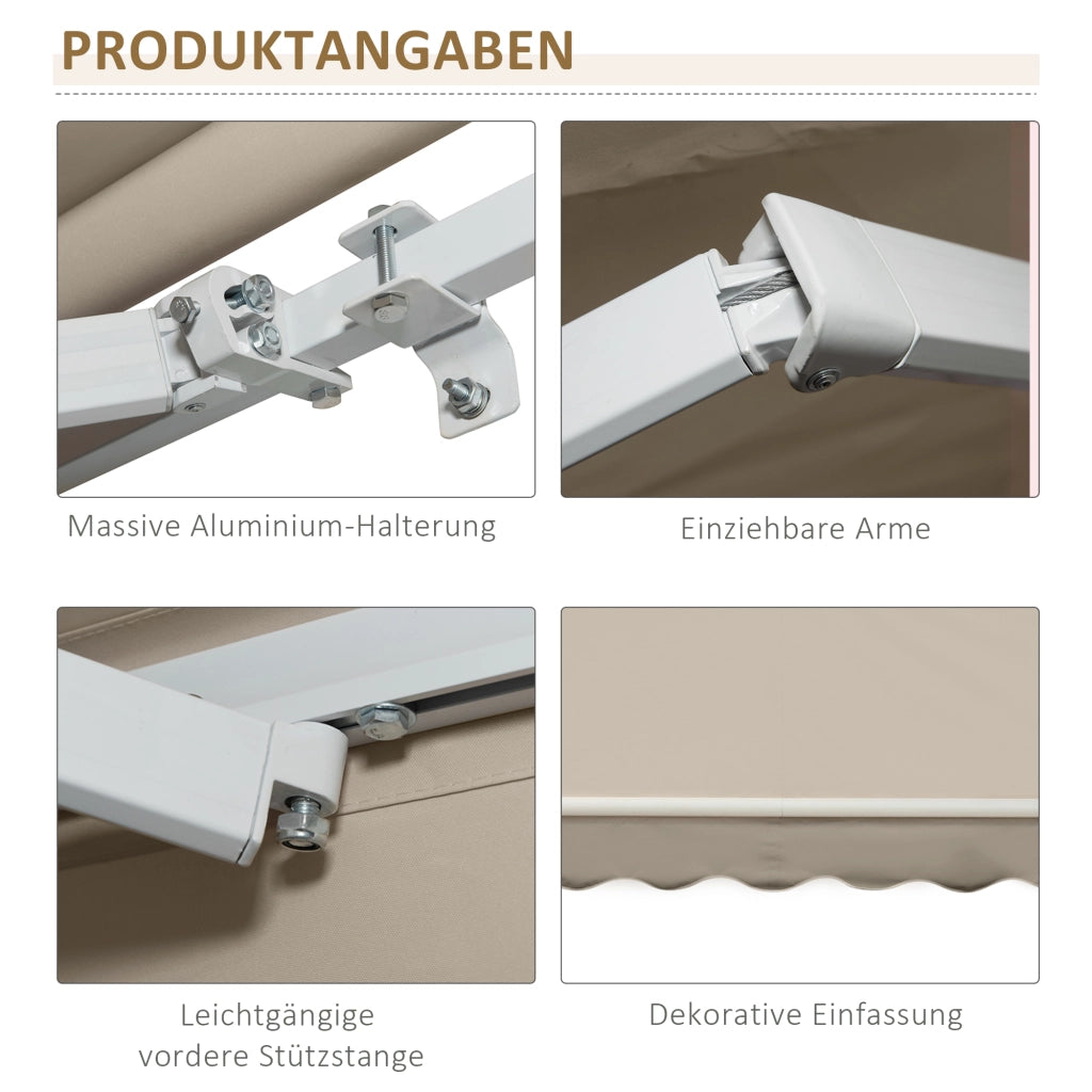 Tenda da Sole Estraibile ¨C zephmum ¨C Grigio+Beige 395x245 cm