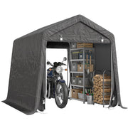 Tendone Garage per Auto, Moto e Attrezzi, in Metallo e Tessuto PE, 280x240x240 cm, Grigio