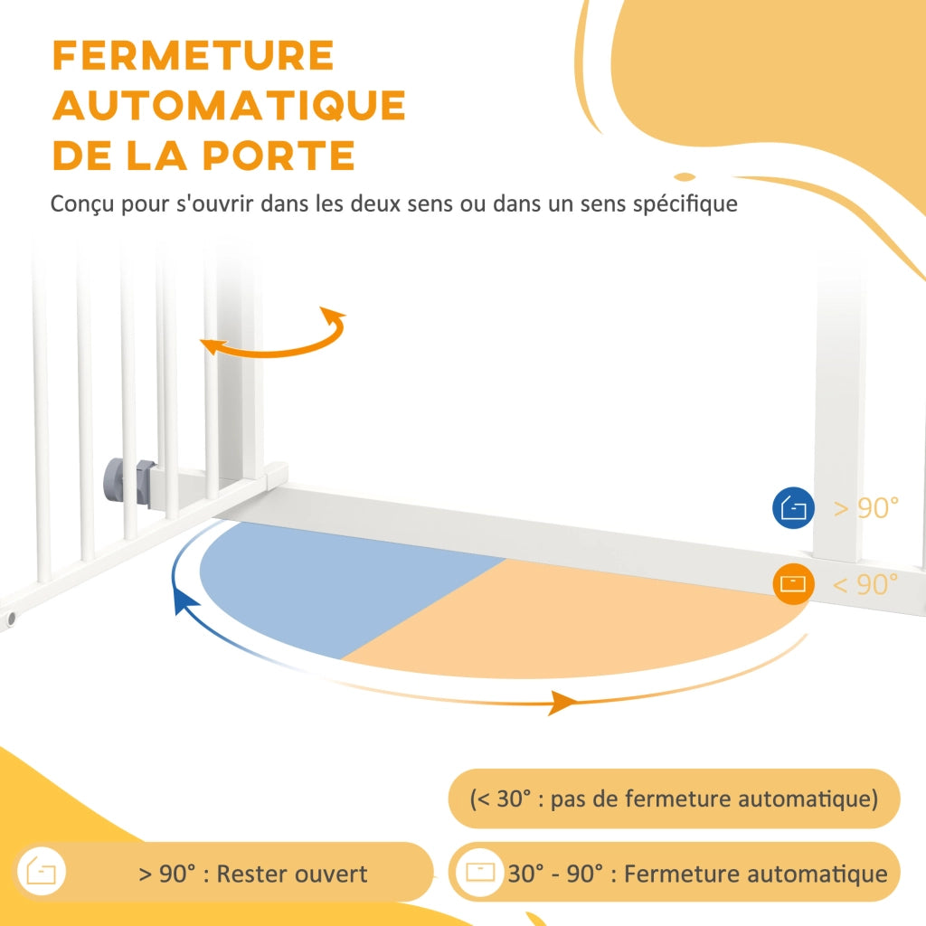 Cancelletto di sicurezza per cani estensibile con doppio blocco ¨C Xylo ¨C 74-80 x 76 cm bianco