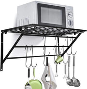 Organizzatore da Cucina a Parete con 10 Ganci Removibili - Nero Inox - 24,41 x...