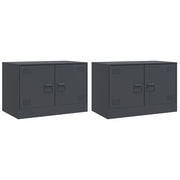 Mobili TV 2 pz | Armadietto TV | Mobile Porta TV Antracite 67x39x44 cm in Acciaio