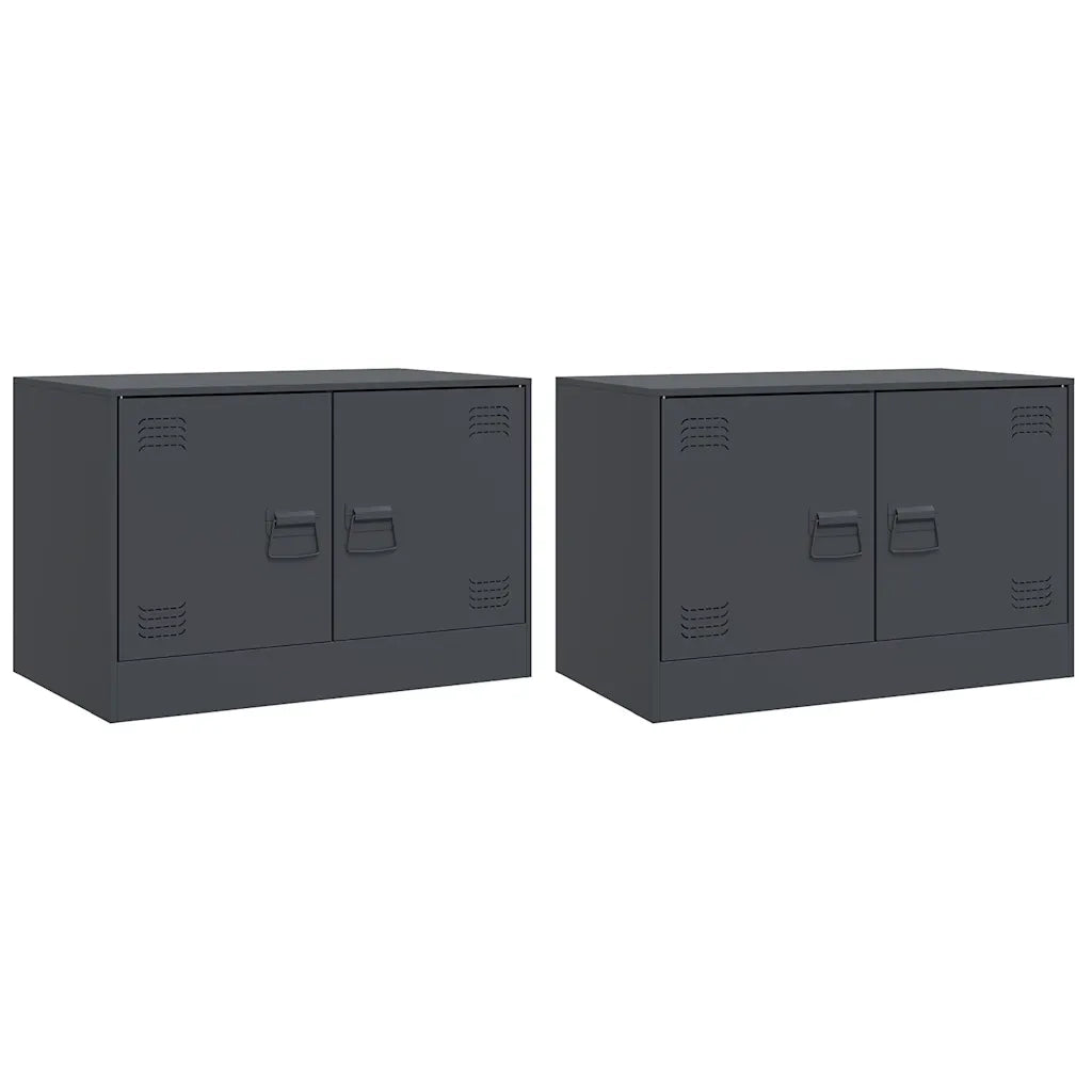 Mobili TV 2 pz | Armadietto TV | Mobile Porta TV Antracite 67x39x44 cm in Acciaio