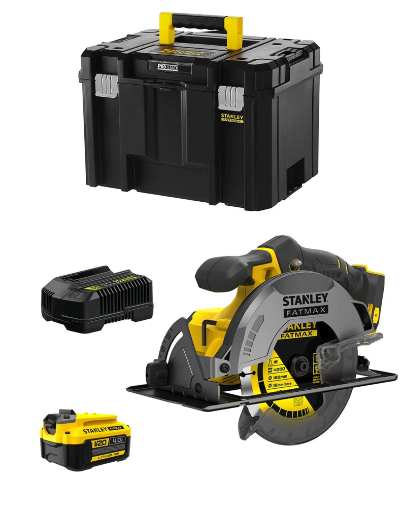 Sega Circolare STANLEY FatMax SFMCS500M1T (1 x 4,0 Ah + Caricabatteria + TSTAK VI)