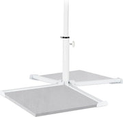 Sostegno per ombrellino con vite - regolabile - croce in acciaio - per tubi di ombrellino da 19 a 34 mm - bianco Sostegno per ombrellino