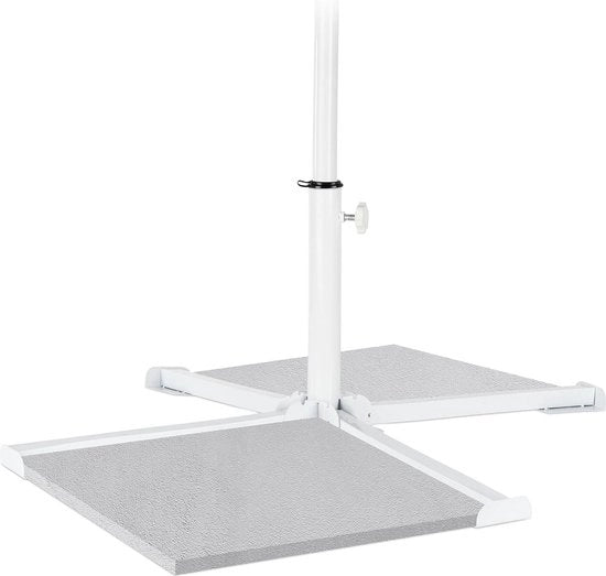Sostegno per ombrellino con vite - regolabile - croce in acciaio - per tubi di ombrellino da 19 a 34 mm - bianco Sostegno per ombrellino