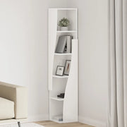 Mobile angolare Bianco Lucido 27,5x27x140cm Legno multistrato