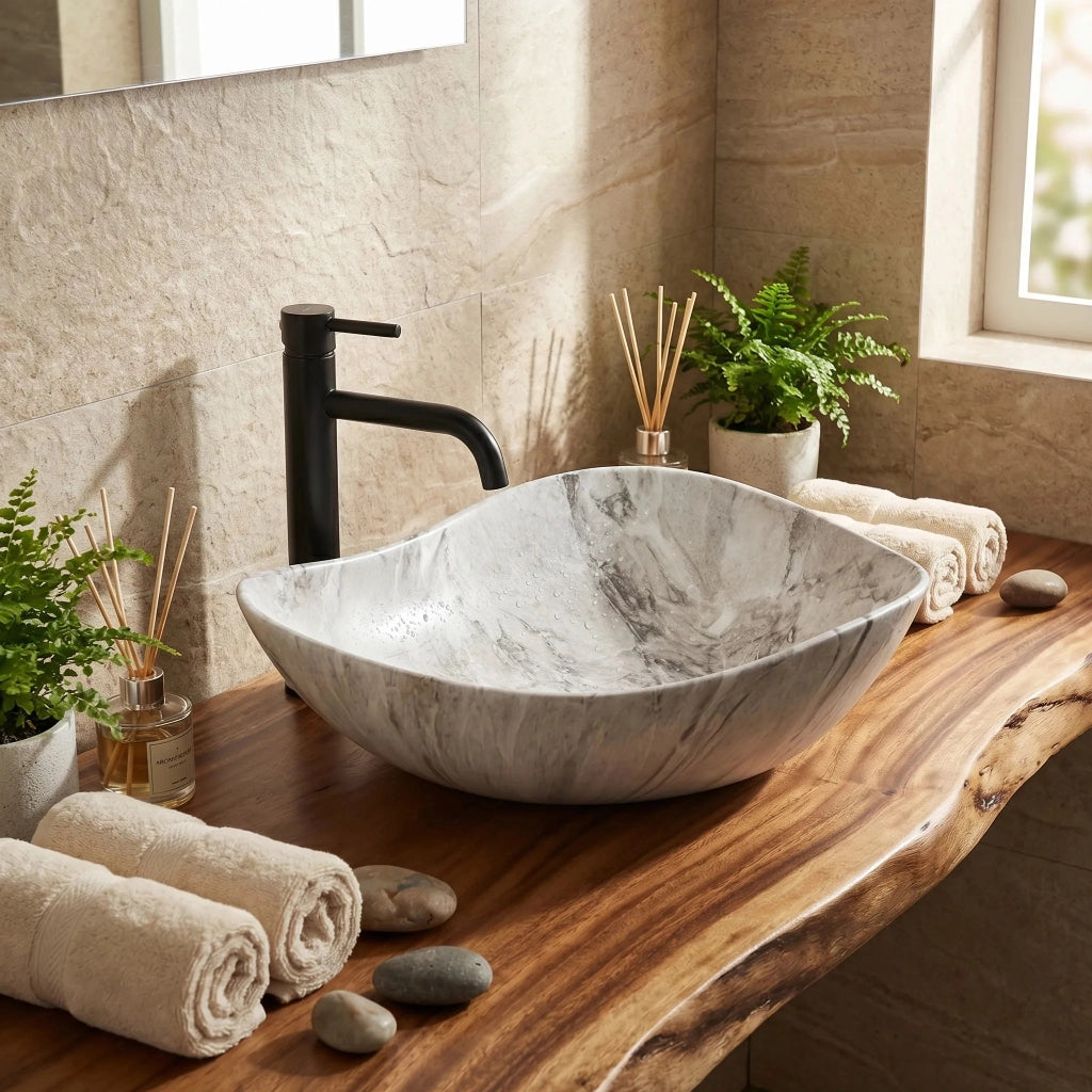 Lavabo Da Appoggio Rea Dora Stone