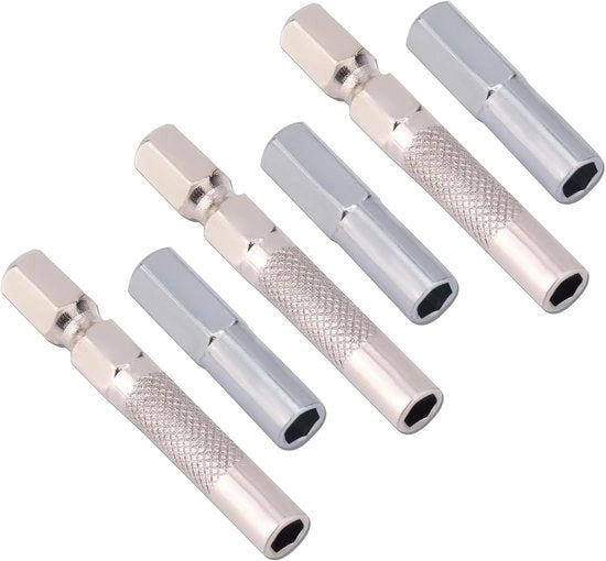 Set di adattatori per viti a 6 pezzi - Adattatore per viti a 6,35 mm a 4 mm - Adattatore per viti a 6,35 mm a 4 mm con magnete - Set di estensioni per bit per microbit - Kit di accessori per auto e riparazione DIY