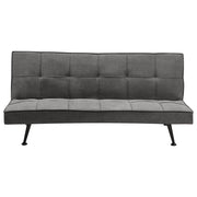 Divano letto in tessuto grigio scuro a 3 posti con imbottitura trapuntata Letto per ospiti senza braccioli con chiusura a scatto