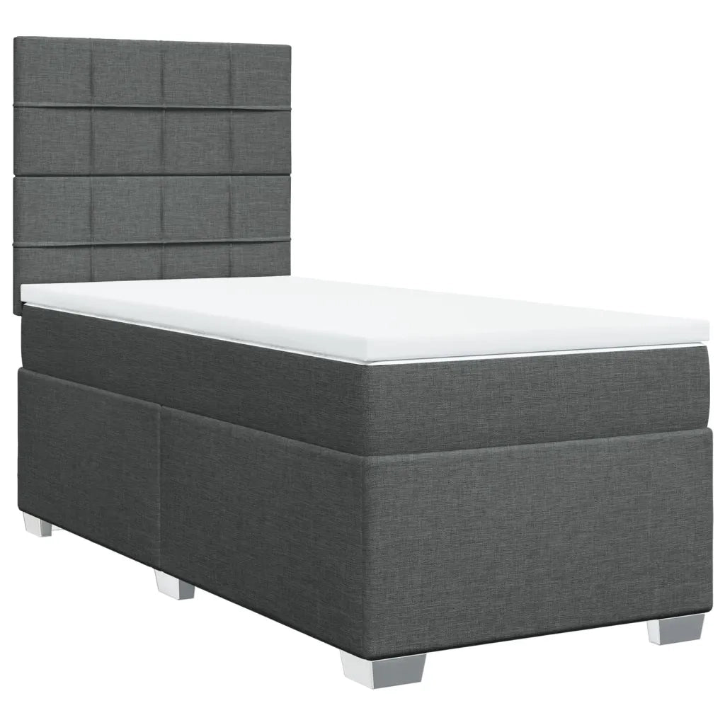 Giroletto a Molle con Materasso Grigio Scuro 100x200 cm Tessuto 3292700