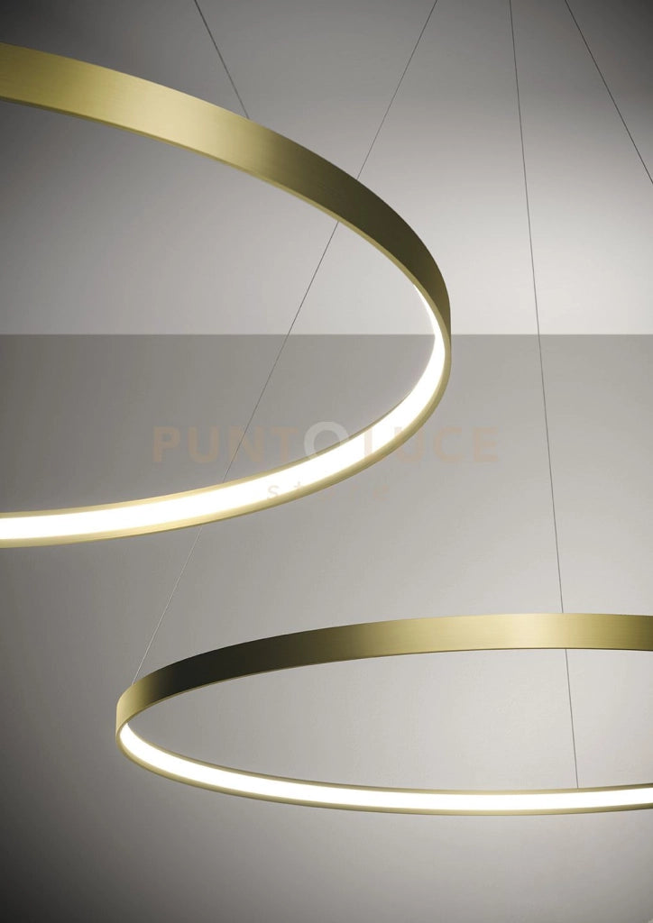 ANELLO LAMPADARIO A SOSPENSIONE ORO SPAZZOLATO DIAM.78cm 3000K 3068LM 47W DIMMERABILE PUSH