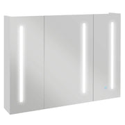 Bathroom Mirror Cabinet with Light, Bathroom Storage Cupboard with USB Charge, Adjustable Shelf, 90x15x70cm, White