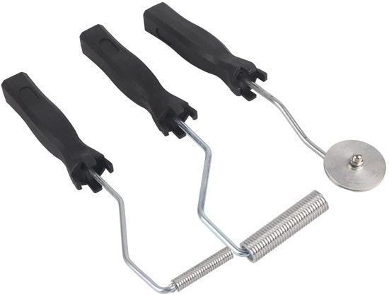 Kit di laminazione a rulli in vetro di fibra con 3 rulli - Materiale: alluminio/ABS - Strumento per rimuovere bolle - Kit di rulli per laminare - Lunghezza totale 31cm - Peso 323g