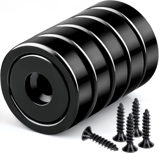 Magneti neodimio extra forti con foro - 10 kg - 5 pezzi - 20 mm - potmagnet
