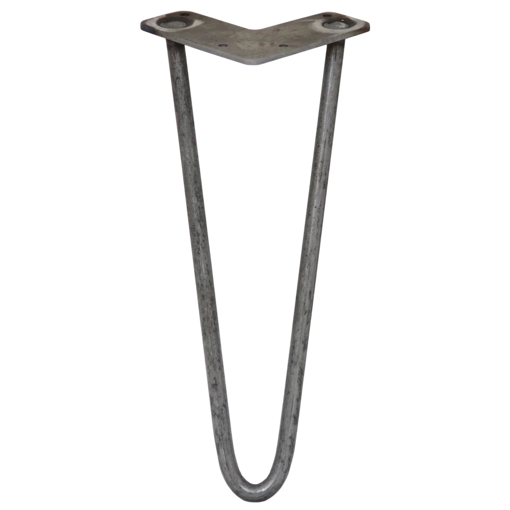 4 Gambe per Tavolo a Forcina SkiSki Legs 30,5cm Acciaio Naturale 2 Rebbi 12mm