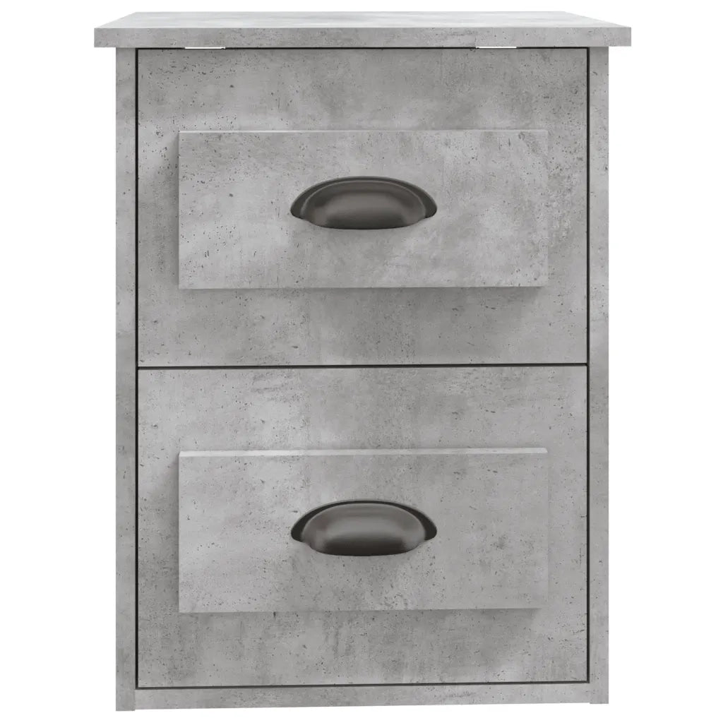 Comodino a Parete-Tavolino da notte sospeso Grigio Cemento 41,5x36x53 cm