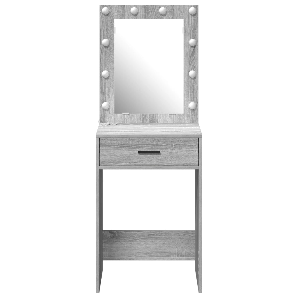 Tolette con luci LED Grigio Sonoma 50x41x135 cm