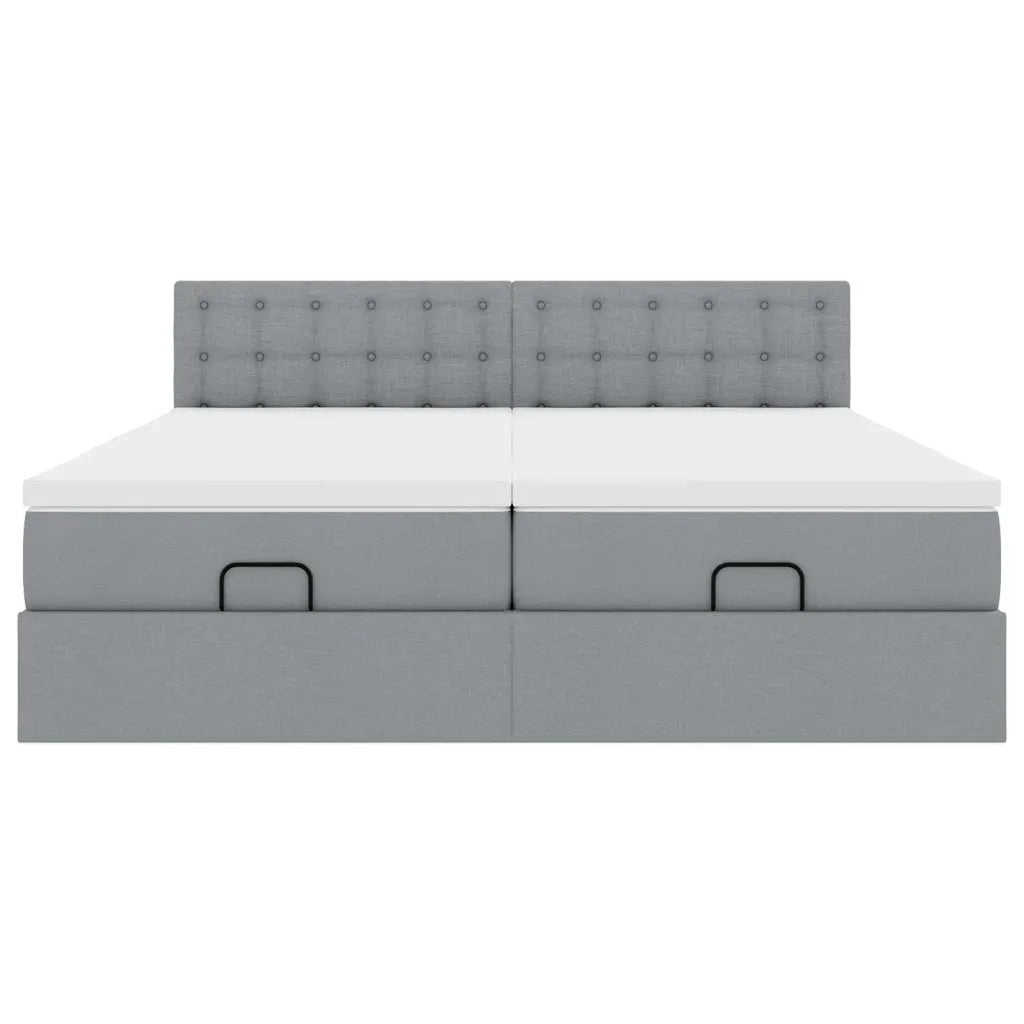 Struttura Letto Pouf con Materassi 180x200 cm in Tessuto