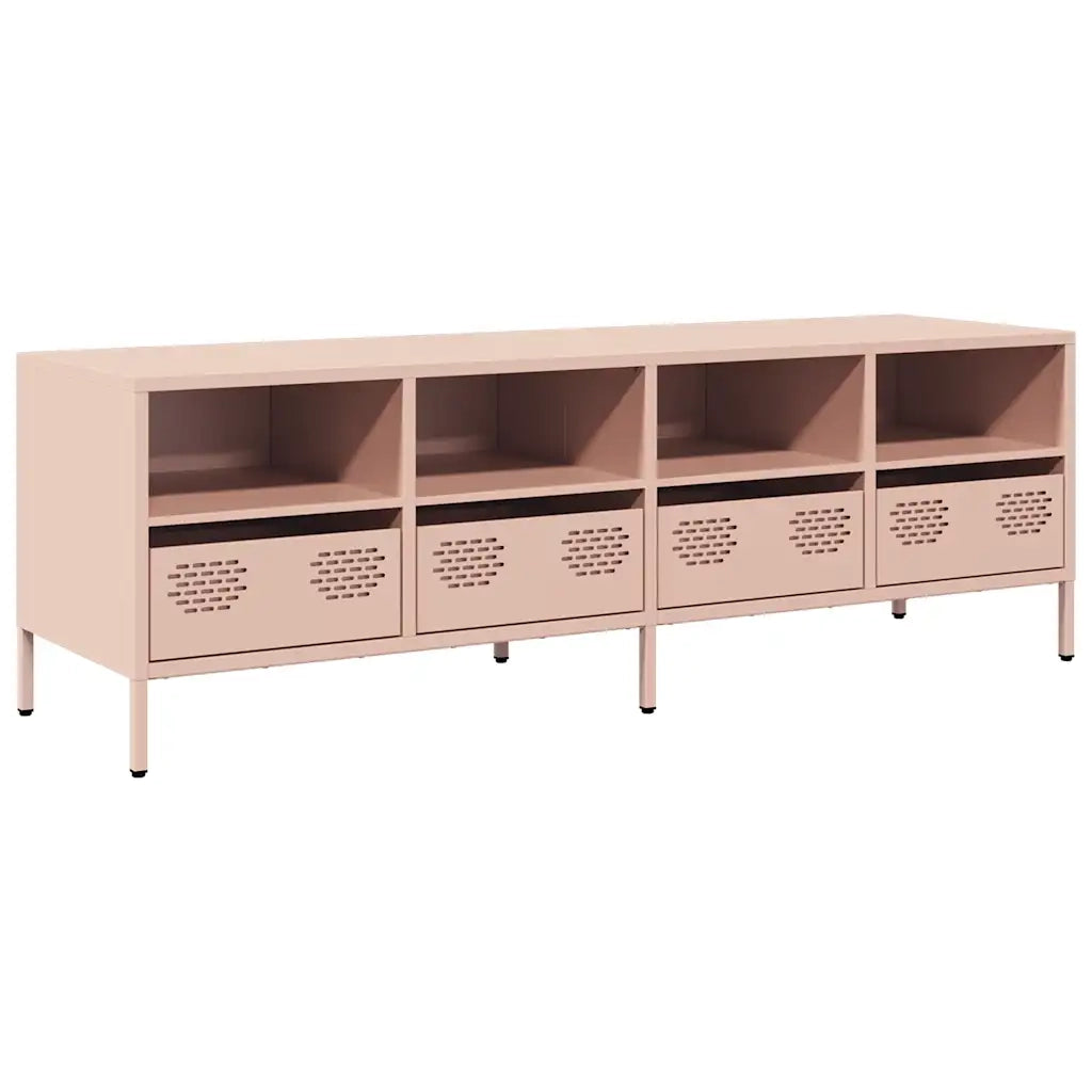 Mobile TV Rosa 135x39x43,5 cm in Acciaio Laminato a Freddo 851329