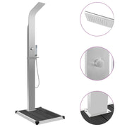 Doccia da Esterno con Piatto in WPC Acciaio Inossidabile cod mxl 50700