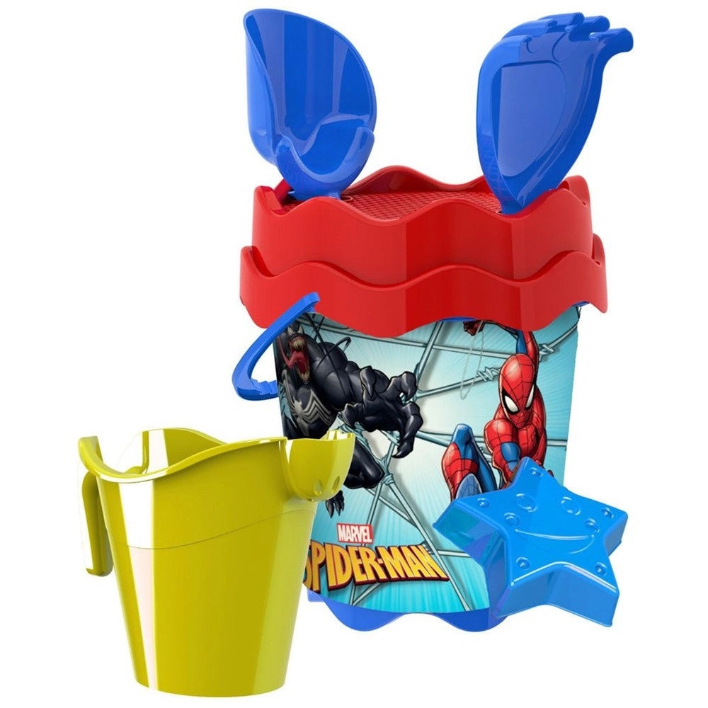 Trade Shop - Set Secchiello Mare Spiderman Con Accessori Spiaggia Estate Per Bambini 17cm 256344 -