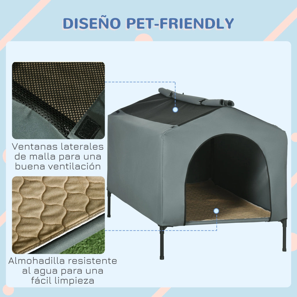 Cuccia per Cani Letto Rialzato ¨C Zephmum ¨C Grigio 130x85x95 cm