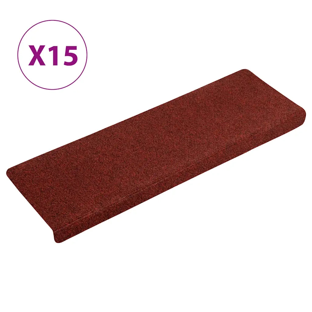 Tappetini per Scale Tessuto Agugliato 15 pz 65x25 cm Rossi cod mxl 60173