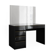 Vicco Tavolo da toilette Nero/oro 55 cm con specchio