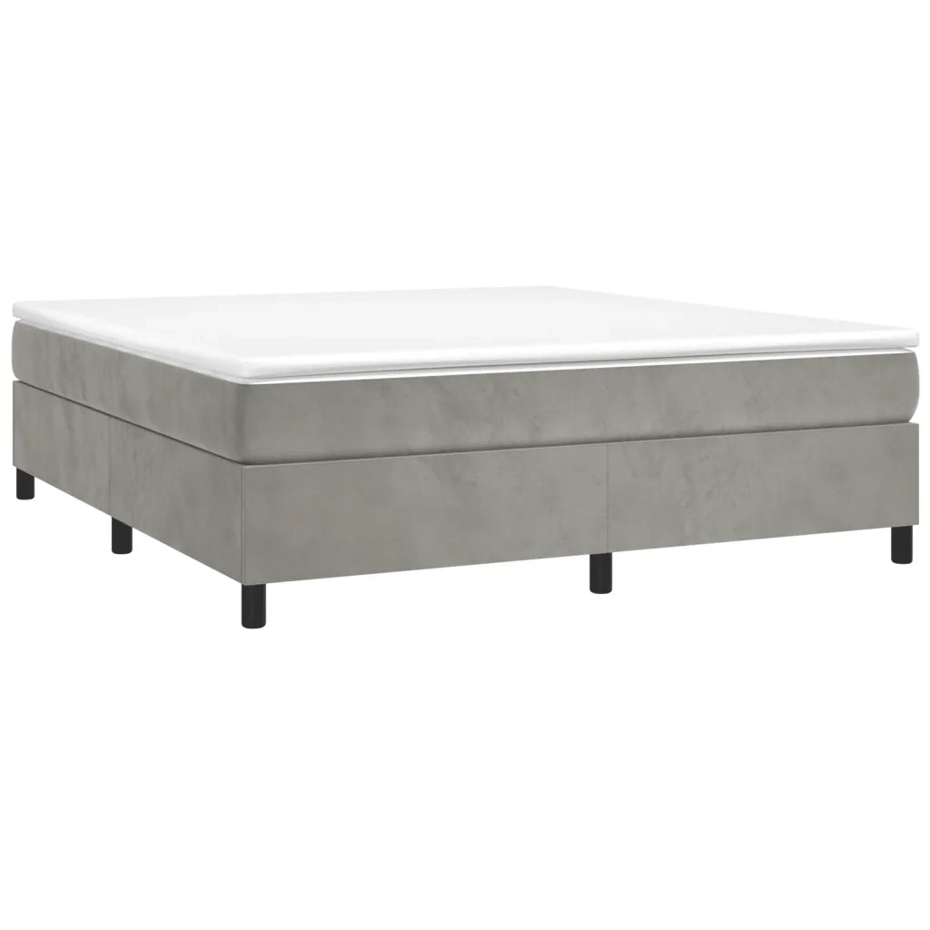 Struttura Letto a Rete a Molle-Giroletto Grigio Chiaro 200x200 cm Velluto 414315