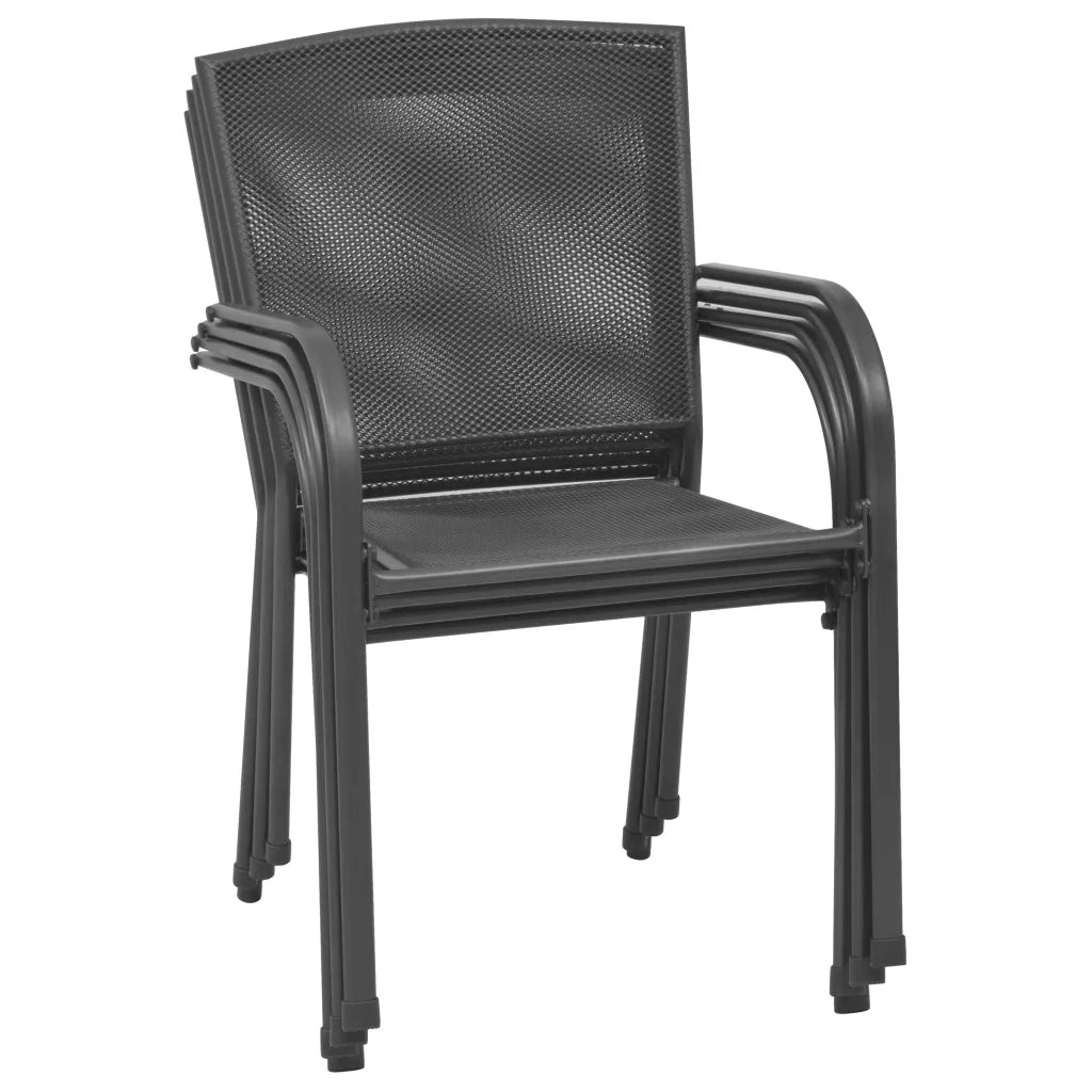 Sedie da giardino 4 pz | Sedie da Esterno Design a Rete in Acciaio Antracite