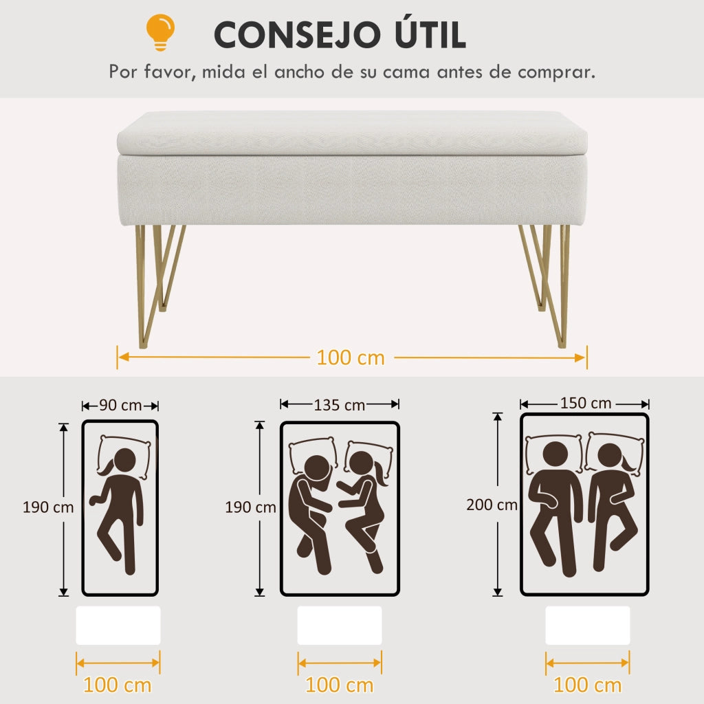 Pouf Imbottito in Tessuto Sintetico con Struttura in Acciaio ¨C zephmum ¨C Crema 45x45x45