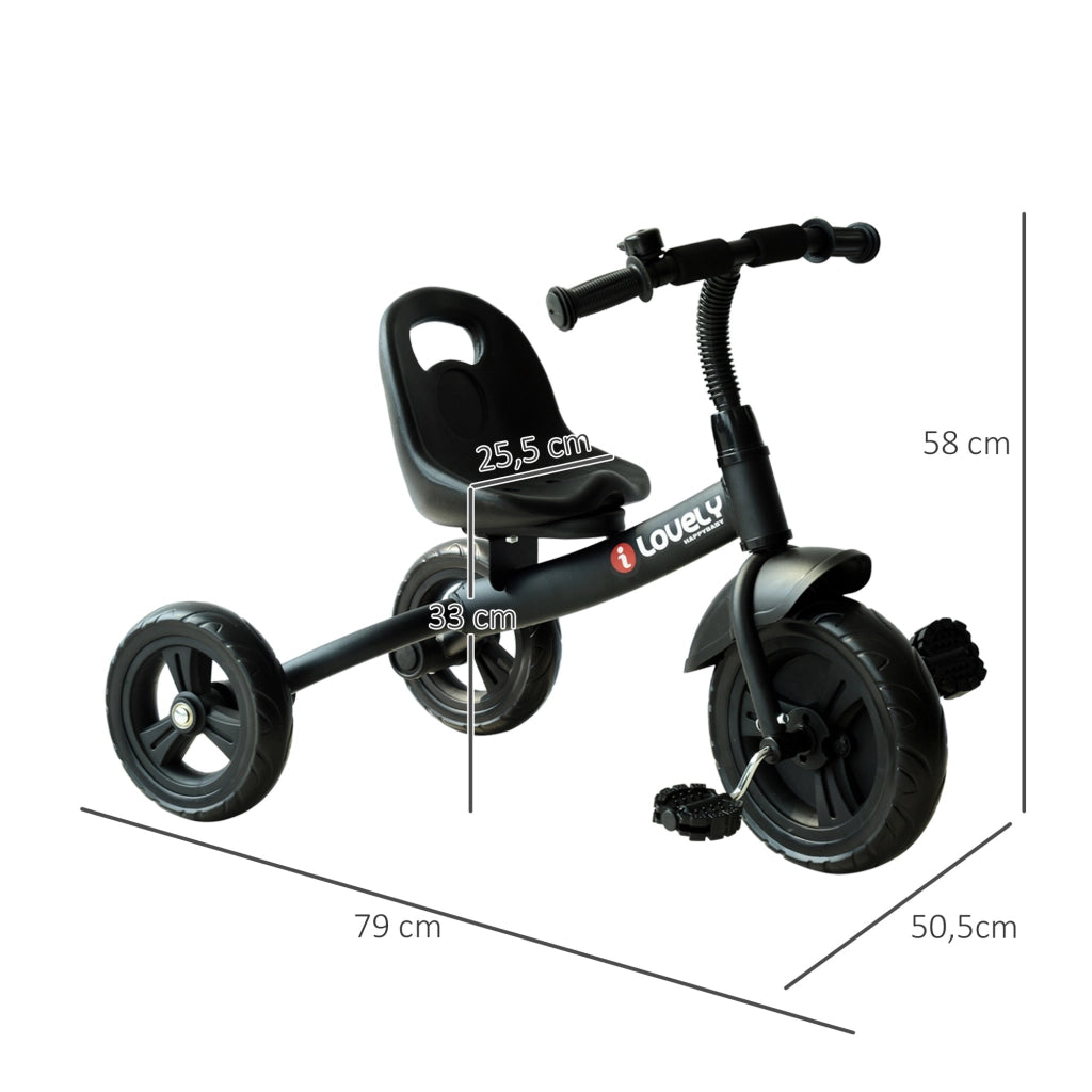 Triciclo per Bambini con Campanella e Sedile Regolabile ¨C Zephmum ¨C Verde