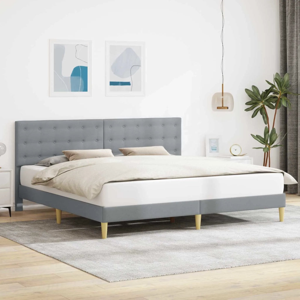 Struttura del letto Grigio Chiaro 200 x 200 cm Tessuto 42027815