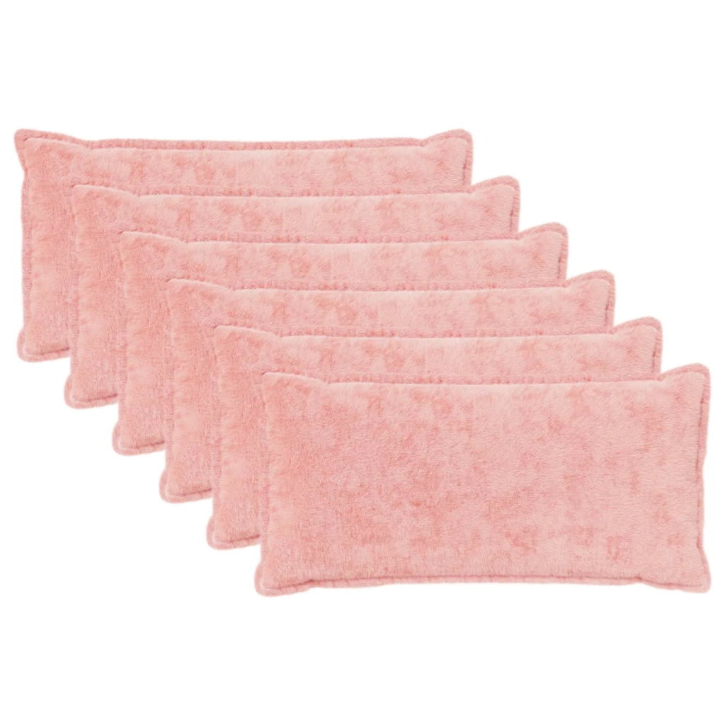 Federa 6 pcs HOUTEN Rosa 40 x 70 cm Pelliccia di Coniglio Finta 918005