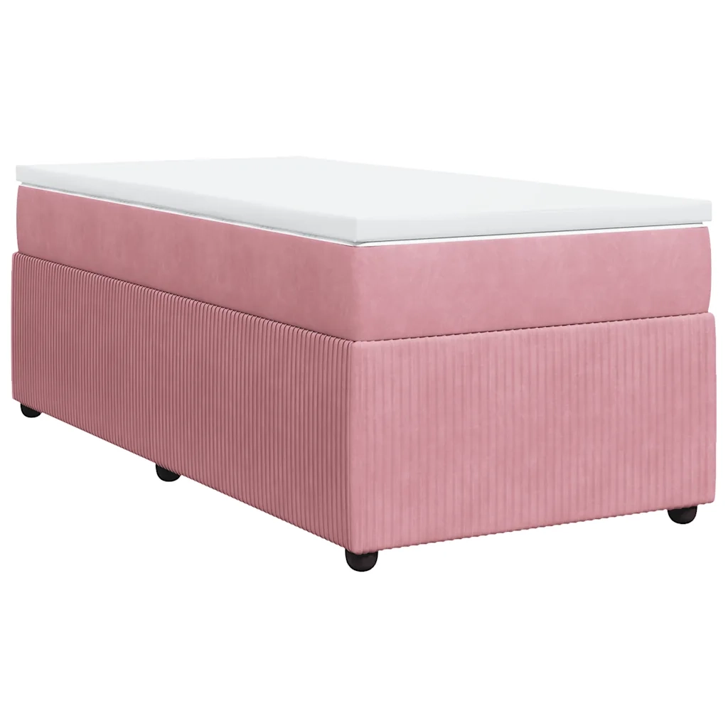 Giroletto a Molle con Materasso Rosa 80x200 cm in Velluto 3285607