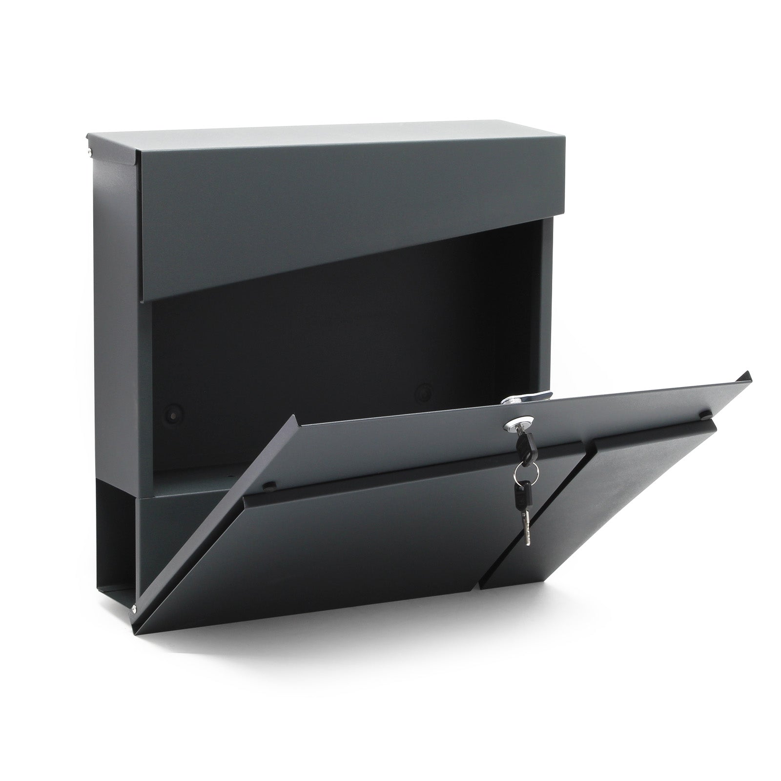 Cassetta postale con vano portagiornale V24 antracite 370 x 105 x 370 mm