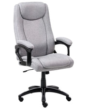 Sedia direzionale da ufficio con regolazione dell'inclinazione imbottitura spessa grigio lino design elegante
