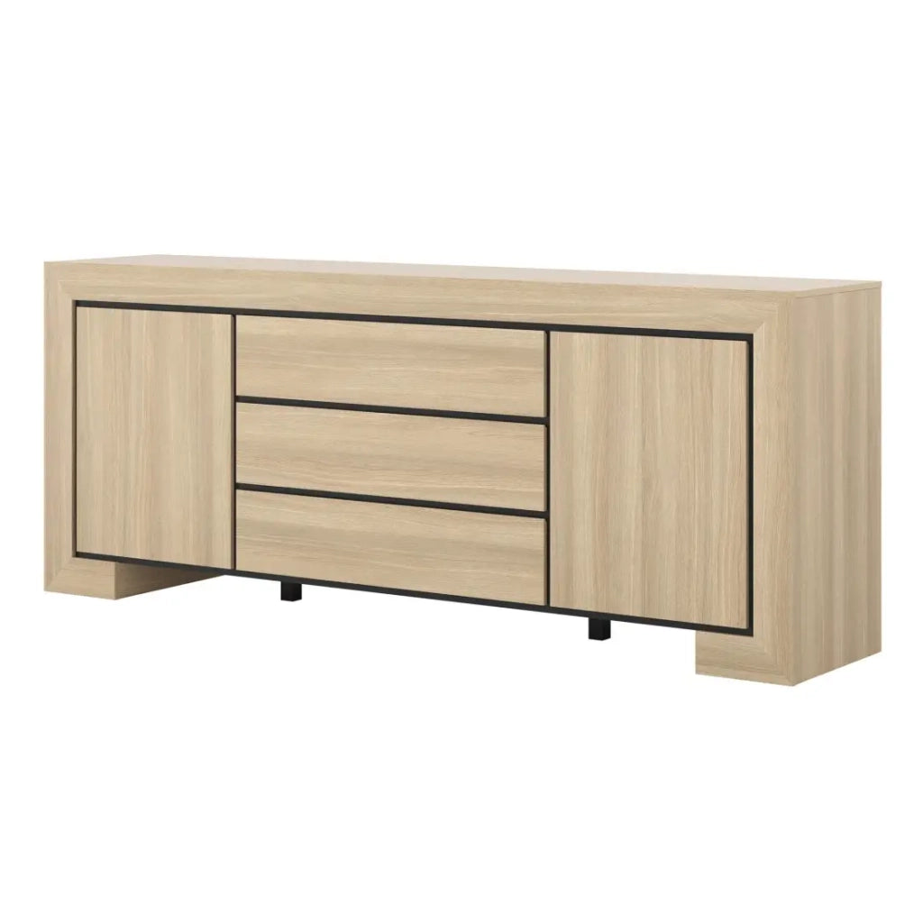 Buffet collezione COPA – 2 ante e 3 cassetti – 225x90x48 cm – Quercia elegante – Design scandinavo