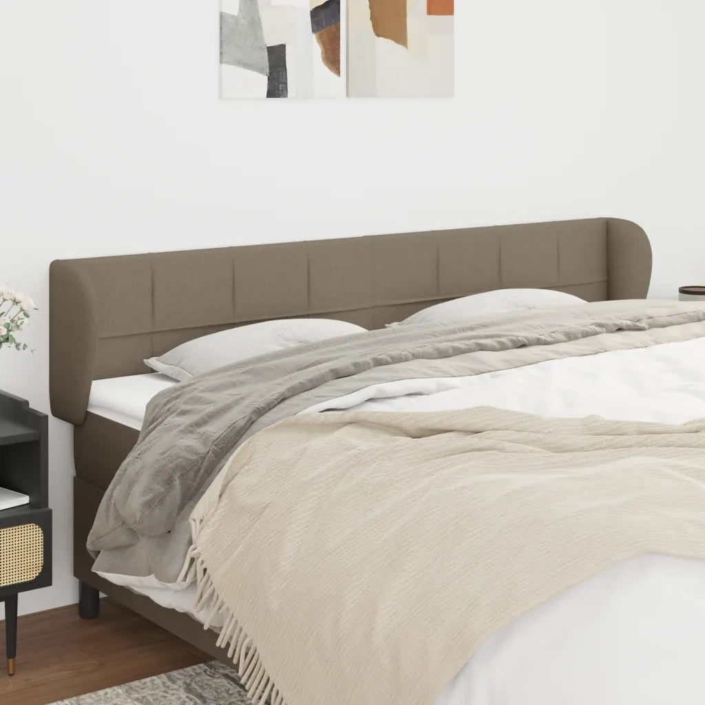 Testiera ad Orecchio-Testata con Orecchie Tortora 163x23x78/88 cm in Tessuto 803048