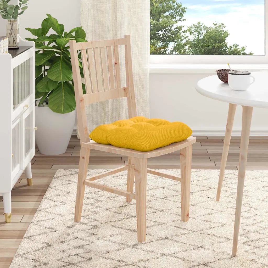 Cuscini per Seduta 4 pz | Cuscini per sedie Giallo Chiaro 40 x 40 cm