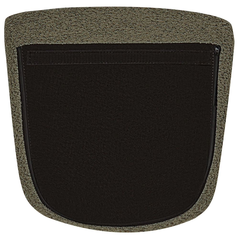 Sedia a dondolo in tessuto poliestere boucle verde scuro Rivestimento in metallo Gambe a pattini Design tradizionale e retrò