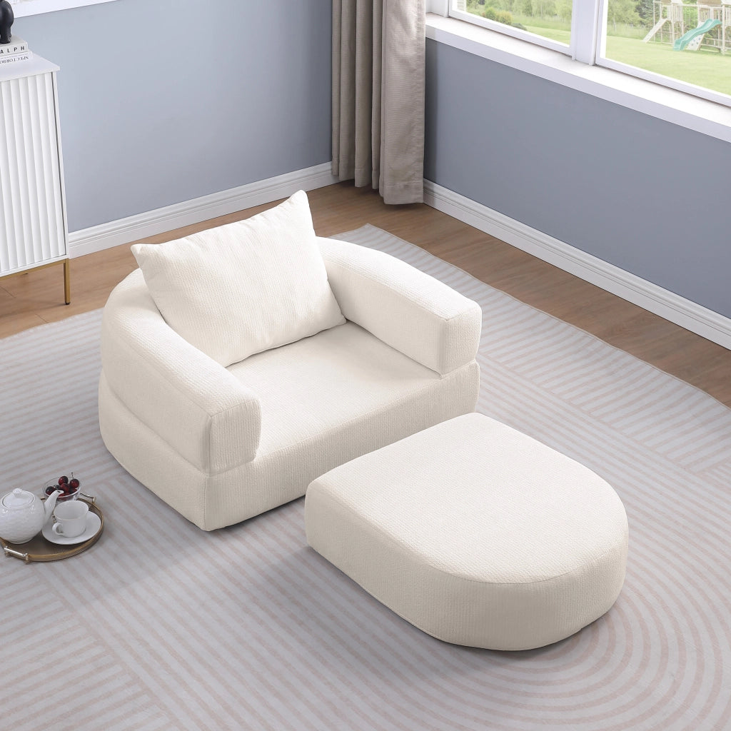 DIVANO modulare reversibile 105x28x28 cm in ciniglia beige
