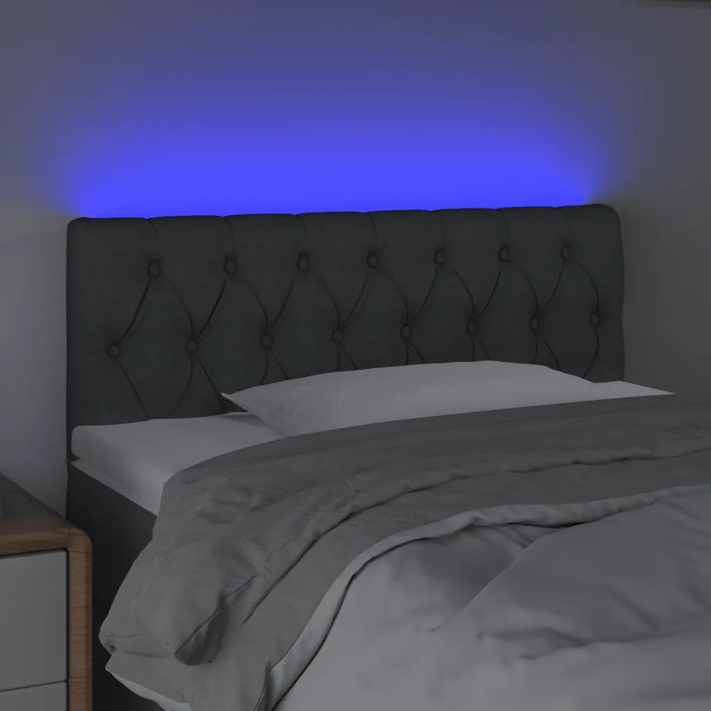 Testiera | Testata a LED Grigio Scuro 90x7x78/88 cm in Tessuto